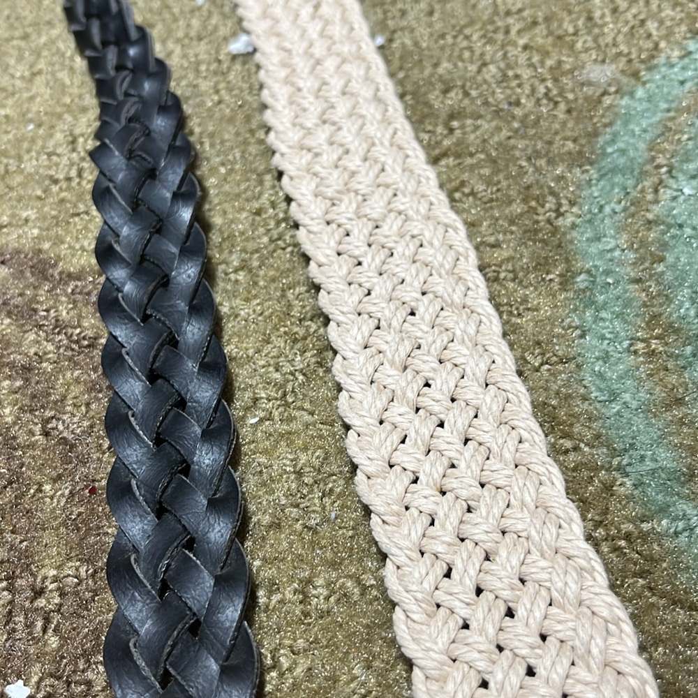 Black and Cream Braided Belts